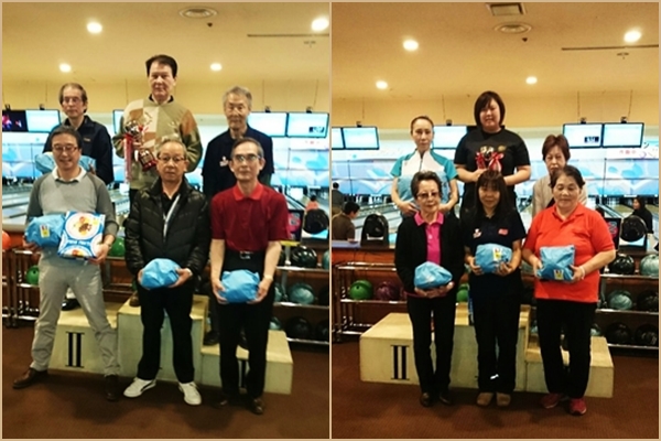 左は男子表彰者6名、右は笑顔の女子表彰者6名